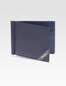 Slim, sophisticated design crafted in Italy from textured saffiano leather.Six card slotsCenter bill clipLeather4¼W x 3¼HMade in Italy Slim, sophisticated design crafted in Italy from textured saffiano leather.Six card slotsCenter bill clipLeather4¼W x 3¼HMade in Italy