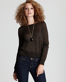 Exclusive to Bloomingdale's, this cropped Patterson J. Kincaid metallic sweater proves magnetic, drawing attention at every turn. Electrify your staple collection and create buzz with one easy piece. Exclusive to Bloomingdale's, this cropped Patterson J. Kincaid metallic sweater proves magnetic, drawing attention at every turn. Electrify your staple collection and create buzz with one easy piece.