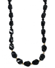Make a statement. Alternating onyx (317 ct. t.w.) and gold beads create a striking look on this chunky EFFY Collection necklace. Set in 14k gold. Approximate length: 19 inches. Make a statement. Alternating onyx (317 ct. t.w.) and gold beads create a striking look on this chunky EFFY Collection necklace. Set in 14k gold. Approximate length: 19 inches.