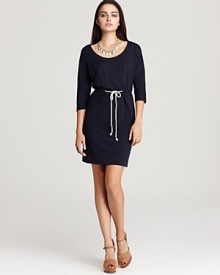 The ultimate in casual chic, this Velvet by Graham & Spencer dress features a rope tie at the waist for a nautical edge.