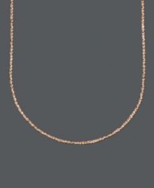 A chic layer in a caramel-colored hue. Abide by the trends with this 14k rose gold chain crafted in a perfectina link. Approximate length: 16 inches. A chic layer in a caramel-colored hue. Abide by the trends with this 14k rose gold chain crafted in a perfectina link. Approximate length: 16 inches.