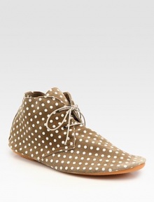 EXCLUSIVELY AT SAKS.COM. Charming polka dots adorn this Italian suede silhouette with a lace-up front. Suede upperLeather liningRubber solePadded insoleMade in ItalyOUR FIT MODEL RECOMMENDS ordering ½ size down as this style runs large. 