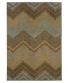 A sophisticated zigzag design is brought to life in earthy blue and brown tones with the Milano area rug from Sphinx. Woven of durable, long nylon fibers that also offer a soft hand, it serves to enliven any space with pure modern style.