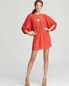 Billowy blouson sleeves lend drama to this Pippa dress, touting a vibrant vintage-inspired print. Billowy blouson sleeves lend drama to this Pippa dress, touting a vibrant vintage-inspired print.