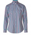 Playful and chic with its bright striping, Etros cotton button-down lends a characteristic fun edge to any outfit - Cutaway collar, long sleeves, buttoned cuffs, button-down front, shirttail hemline - Modern slim fit - Wear with a bright leather belt, tailored trousers and loafers