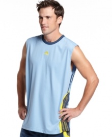 Two tickets to the gun show. You have them, now give them away with this sleeveless t-shirt from adidas. Two tickets to the gun show. You have them, now give them away with this sleeveless t-shirt from adidas.