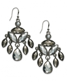 A smoky mix of shaky plastic beads adds a touch of mystery with Style&co.'s chandelier earrings. Crafted in hematite tone mixed metal. Approximate drop: 2 inches.