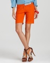 Menswear-inspired DIANE von FURSTENBERG shorts lend your resort wardrobe fresh style and bold color with a contrast tab at the front waist referencing fall's bright-hued trend.