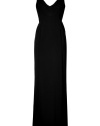 Ultra-luxe black V-neck gown by Ralph Lauren Collection - Make a statement in this ultra chic gown - Silk-viscose blend in a sleek, feminine silhouette - Deep V-neck and wide shoulder straps - Style with simple heels and a statement necklace