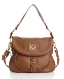 Giani Bernini zips up the chic this season with this casually luxe pebbled leather purse. Note the zip flap over the softly round buckled front pocket. Giani Bernini zips up the chic this season with this casually luxe pebbled leather purse. Note the zip flap over the softly round buckled front pocket.