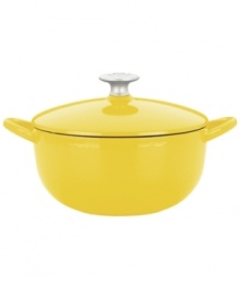 Classic good looks and outstanding performance put this covered soup pot at the front of its class. Treat your taste buds and loved ones to a culinary feast with the extraordinary soups, stews, stocks and vegetable dishes you whip up in this pot. Famed chef Mario Batali introduces the beauty of cast iron into your kitchen with a versatile addition that heats up fast, retains heat like a pro and eliminates hot spots that burn foods. Limited lifetime warranty. Classic good looks and outstanding performance put this covered soup pot at the front of its class. Treat your taste buds and loved ones to a culinary feast with the extraordinary soups, stews, stocks and vegetable dishes you whip up in this pot. Famed chef Mario Batali introduces the beauty of cast iron into your kitchen with a versatile addition that heats up fast, retains heat like a pro and eliminates hot spots that burn foods. Limited lifetime warranty.