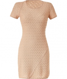 Get noticed in this ultra-feminine delicate knit dress from Missoni - Round neck, short sleeves, fitted silhouette, asymmetric seam detail, textured knit - Style with an oversized cardigan and platform heels Get noticed in this ultra-feminine delicate knit dress from Missoni - Round neck, short sleeves, fitted silhouette, asymmetric seam detail, textured knit - Style with an oversized cardigan and platform heels