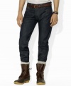 Constructed for a slim fit in washed denim, this sleek jean is infused with handsome, modern style.