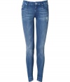 Detailed with just the right amount of distressing for that perfectly broken-in look, these jeans from It denim brand Mother are the favorite skinnies of the fashion flock - Classic five-pocket styling, stylishly distressed denim - Ankle length, skinny leg - Destined to be your four season casual favorites!