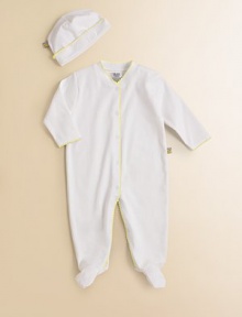 Crafted in heavenly soft pima cotton, this one piece trimmed with picot trim will be an instant favorite for crawling or walking.Front button closure Long sleeves Snap bottom Cotton Machine wash Imported Please note: Number of buttons may vary depending on size ordered. Crafted in heavenly soft pima cotton, this one piece trimmed with picot trim will be an instant favorite for crawling or walking.Front button closure Long sleeves Snap bottom Cotton Machine wash Imported Please note: Number of buttons may vary depending on size ordered.