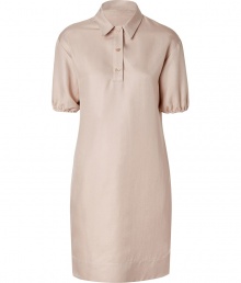 With its timeless classic styling and streamlined look, Jil Sander Navys silk shirtdress is a work and weekend essential staple - Classic collar, gathered short sleeves, elasticized cuffs, partial button placket, slit sides - Loosely tailored fit - Wear with chic flats and an oversized leather tote With its timeless classic styling and streamlined look, Jil Sander Navys silk shirtdress is a work and weekend essential staple - Classic collar, gathered short sleeves, elasticized cuffs, partial button placket, slit sides - Loosely tailored fit - Wear with chic flats and an oversized leather tote