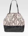 EXCLUSIVELY AT SAKS. An ultra-roomy carryall crafted in a bold pairing of python-print nylon and leather.Shoulder straps, 10 dropOne inside zip pocketFully lined14W X 14½H X 6½DImported