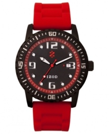 Make your weekend looks pop with this bold red sport watch from Izod.