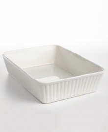 Many of Martha's favorite dishes are served straight from the oven. This deep-sided baking dish is beautiful enough to have a place at the dining table, yet durable enough for the rigors of use. Many of Martha's favorite dishes are served straight from the oven. This deep-sided baking dish is beautiful enough to have a place at the dining table, yet durable enough for the rigors of use.