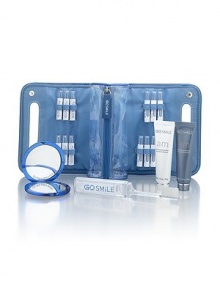Discover the best of the Two-Step Smile Program with GO SMiLE's new GO Discover kit. Jump-start your whitening with 3 days worth of our new Smile Whitening System. GO SMiLE's revolutionary Smile Whitening System only takes two minutes to apply, morning and night, for just one week. It whitens your teeth with no mess, no fuss, and no sensitivity. Discover the best of the Two-Step Smile Program with GO SMiLE's new GO Discover kit. Jump-start your whitening with 3 days worth of our new Smile Whitening System. GO SMiLE's revolutionary Smile Whitening System only takes two minutes to apply, morning and night, for just one week. It whitens your teeth with no mess, no fuss, and no sensitivity.