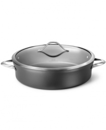 Quicker, cleaner, healthier. Combining a long-lasting durability, a professional performance and a low-fat guarantee, this covered sauteuse revolutionizes the way you work. A hard-anodized exterior & nonstick interior, plus a unique & versatile vessel shape, open up your space to an endless range of recipes. Lifetime warranty. Quicker, cleaner, healthier. Combining a long-lasting durability, a professional performance and a low-fat guarantee, this covered sauteuse revolutionizes the way you work. A hard-anodized exterior & nonstick interior, plus a unique & versatile vessel shape, open up your space to an endless range of recipes. Lifetime warranty.