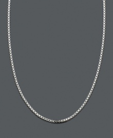 A delicate accent or the perfect home for your favorite pendant. Box chain crafted in sterling silver. Approximate length: 18 inches. A delicate accent or the perfect home for your favorite pendant. Box chain crafted in sterling silver. Approximate length: 18 inches.