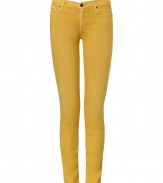 Colorful denim is the simplest way to make any ensemble stand out, especially when it looks as good as Seven for all Mankinds jean leggings - Curve-hugging, second skin fit in a soft, cotton stretch blend - On trend in an elegant mustard hue - Medium low rise, with classic five pocket styling, button closure, zip fly and signature embroidery at rear - Pair with a light cashmere pullover, a tunic top or a silk blouse and ballet flats or low boots