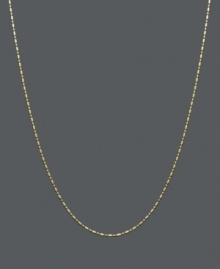 Spherical and cylindrical beads link together to form this more modern dot-dash style chain. Necklace crafted of 14k gold. Approximate length: 18 inches. Spherical and cylindrical beads link together to form this more modern dot-dash style chain. Necklace crafted of 14k gold. Approximate length: 18 inches.