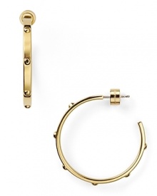 Strong but simple. This pair of gold-plated hoops from MICHAEL Michael Kors are the perfect earrings for everyday - wear them as as shapely showpiece.