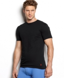 From Polo Ralph Lauren, a two-pack of crew-neck cotton T-shirts comfortable enough to wear as undershirts or stylish enough to stand on their own. From Polo Ralph Lauren, a two-pack of crew-neck cotton T-shirts comfortable enough to wear as undershirts or stylish enough to stand on their own.
