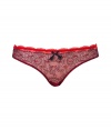 Turn up the heat with these sultry vintage-inspired bikini briefs from Chantal Thomass - Scalloped red lace trim, black bow, classic bikini brief styling - Perfect under virtually any outfit or paired with a matching bra for stylish lounging