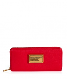 Stash away your most precious essentials in Marc by Marc Jacobs slim leather zip-around wallet, complete with an eye-catching logo plaque for a chic, covetable finish - Two inside sections with a zippered sectional coin pocket - Perfect for finishing sophisticated daytime looks Stash away your most precious essentials in Marc by Marc Jacobs slim leather zip-around wallet, complete with an eye-catching logo plaque for a chic, covetable finish - Two inside sections with a zippered sectional coin pocket - Perfect for finishing sophisticated daytime looks