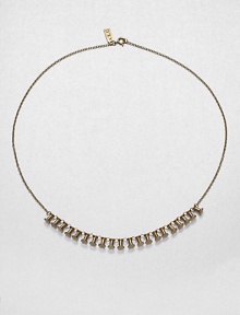 The graphic shape of the ubiquitous push pin forms this witty and chic chain necklace.BrassLength, about 18C-ring claspImported The graphic shape of the ubiquitous push pin forms this witty and chic chain necklace.BrassLength, about 18C-ring claspImported