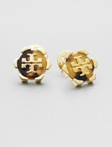 Signature logos over glossy resin in a 16k goldplated setting. 16k goldplated brassResinSize, about .5Post backImported Signature logos over glossy resin in a 16k goldplated setting. 16k goldplated brassResinSize, about .5Post backImported