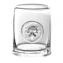 A shapely profile and regal lion's head detail make this weighty glass from Juliska a handsome option for serving drinks straight up or on the rocks. A shapely profile and regal lion's head detail make this weighty glass from Juliska a handsome option for serving drinks straight up or on the rocks.