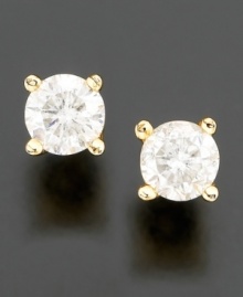 The epitome of elegance, these diamond studs feature round-cut diamonds (1/3 ct. t.w.) set in 14k gold. The epitome of elegance, these diamond studs feature round-cut diamonds (1/3 ct. t.w.) set in 14k gold.