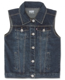 Classy and always trendy denim vest by Levi's. Classy and always trendy denim vest by Levi's.