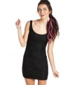 Love a little black dress! This tank style from Material Girl is totally bewitching thanks to a lace overlay and fun crisscross straps at the back.
