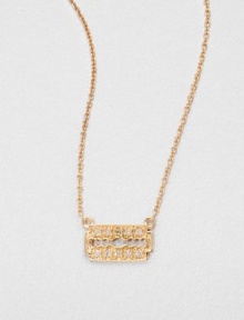 From the Edge Collection. A surprising style in dazzling diamonds and 14k rose gold on a ball chain. 14k rose goldDiamonds, .06tcwLength, about 16Pendant size, about .4 Lobster clasp closureMade in Italy and imported From the Edge Collection. A surprising style in dazzling diamonds and 14k rose gold on a ball chain. 14k rose goldDiamonds, .06tcwLength, about 16Pendant size, about .4 Lobster clasp closureMade in Italy and imported