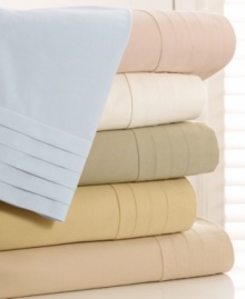 Rest easy in serene luxury with this sheet set, boasting supremely cozy 400-thread count Supima cotton with pristine pleating along the cuff for a dash of chic style. Comes in six versatile hues.