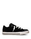 Converse' signature lo-top style, updated with a mixed suede/canvas upper and a tonal cap toe.