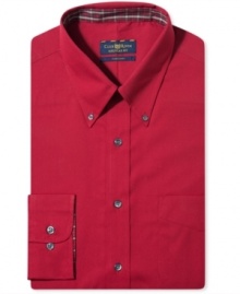 Make a solid statement with this versatile dress shirt from Club Room.