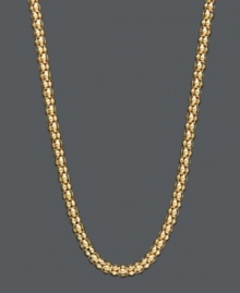 Spruce up your wardrobe with an extra layer of style. Necklace features a gauge popcorn chain link crafted in 14k gold. Approximate length: 20 inches. Spruce up your wardrobe with an extra layer of style. Necklace features a gauge popcorn chain link crafted in 14k gold. Approximate length: 20 inches.