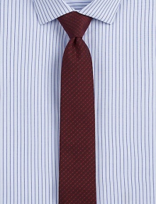 Complete your tailored look with this dot-patterned design woven from an elegant blend of silk and wool.About 2½ wide70% silk/30% woolDry cleanMade in Italy Complete your tailored look with this dot-patterned design woven from an elegant blend of silk and wool.About 2½ wide70% silk/30% woolDry cleanMade in Italy