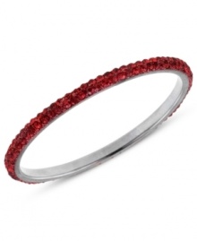 Make the day a red-letter one with this bangle bracelet from 2028. Crafted from silver-tone mixed metal, the bracelet dazzles with siam-tone glass stones for a stylish touch. Approximate diameter: 3 inches. Make the day a red-letter one with this bangle bracelet from 2028. Crafted from silver-tone mixed metal, the bracelet dazzles with siam-tone glass stones for a stylish touch. Approximate diameter: 3 inches.