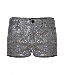 Glamorous no matter how you wear them, Zadig & Voltaires allover sequined shorts are a statement-making separate guaranteed to make an impact - Side slit pockets, zip fly, button closure, belt loops, raw finished black trim - Slim fit - Wear with everything from pullovers and flats to blazers and heels