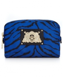 Pretty practical, this cosmetic case from Juicy Couture is the perfect it girl accessory. Crafted in soft yet sturdy nylon with luxe signature hardware, it elegantly stows your beauty must-have when you're on-the-move. Pretty practical, this cosmetic case from Juicy Couture is the perfect it girl accessory. Crafted in soft yet sturdy nylon with luxe signature hardware, it elegantly stows your beauty must-have when you're on-the-move.