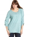 Stock up on casual basics with Style&co.'s plus size henley top-- it's an Everyday Value!