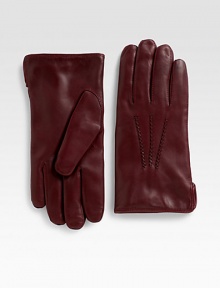 EXCLUSIVELY OURS. A must-have this season and for years to come in fine nappa leather with cashmere linings for incomparable warmth.About 9½ longCashmere liningLeatherDry cleanMade in Italy EXCLUSIVELY OURS. A must-have this season and for years to come in fine nappa leather with cashmere linings for incomparable warmth.About 9½ longCashmere liningLeatherDry cleanMade in Italy