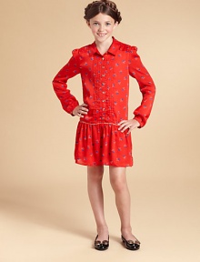 An allover floral print and pleated details lend a romantic air to this structural shirt-dress.Point collarButton front placket flanked by pleatingLong sleeves with cuffsDrop waist with lurex pipingPolyesterDry cleanImported Please note: Number of buttons may vary depending on size ordered. An allover floral print and pleated details lend a romantic air to this structural shirt-dress.Point collarButton front placket flanked by pleatingLong sleeves with cuffsDrop waist with lurex pipingPolyesterDry cleanImported Please note: Number of buttons may vary depending on size ordered.